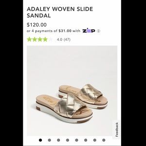 Sam Eldeman Adaley Woven Slide Sandal Gold Leaf 9